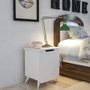 Hanah Home Mesilla de Noche Moderna y Novedosa, Diseño Elegante en Color Blanco, 49x60x39cm